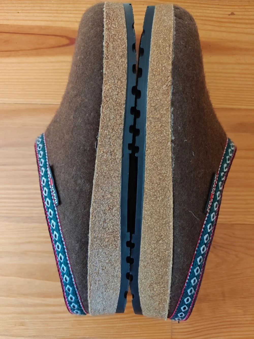 Haflinger Grizzly Clog Slippers Mens 43 US 10 Brown Chocolate Wool Felt Mules